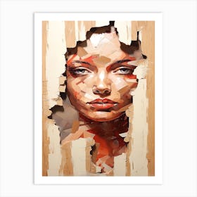 Flecks Of Beauty - Torn Paper Portrait Art Print