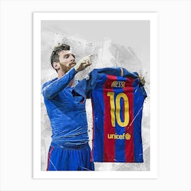 Lionel Messi Barcelona 5 Art Print