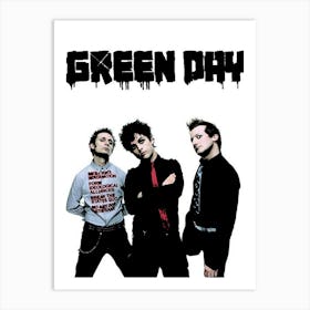 Green Day band music punk 3 Art Print