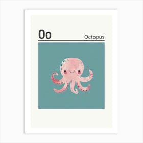 Animals Alphabet Octopus 3 Art Print