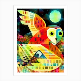 Owl Flying Over Heath Art Print