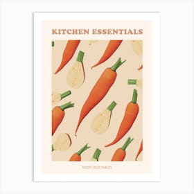 Root Vegetables Pattern Poster 3 Art Print