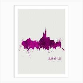 Marseille France City Purple Art Print