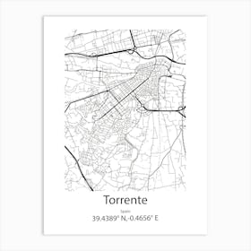 Torrente,Spain Minimalist Map Art Print