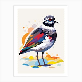 Colourful Geometric Bird Grey Plover 2 Art Print