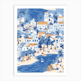 Ibiza, Spain, Inspired Travel Pattern 4 Art Print