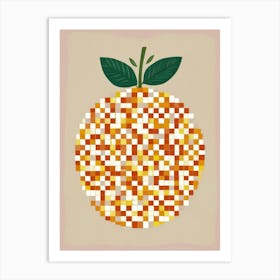 Orange Pixel Art 18 Art Print