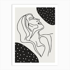 Line Drawing Of A Woman Art Print