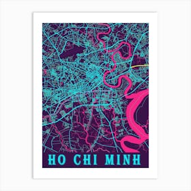 Ho Chi Minh Map Poster 1 Art Print