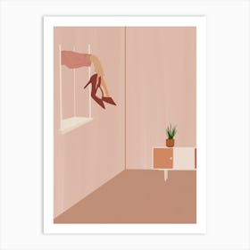 Chasing dreams in high heels Art Print