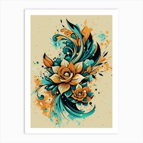 Lotus Flower Painting 1 Art Print