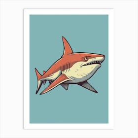 A Blacktip Shark In A Vintage Cartoon Style 1 Art Print