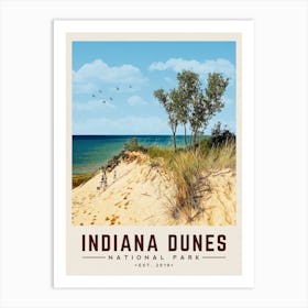 Indiana Dunes Minimalist Travel Poster Art Print