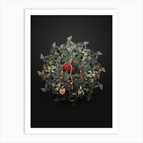 Vintage Apricot Fruit Wreath on Wrought Iron Black n.1043 Art Print