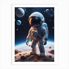 Astronaut In Space 3 Art Print