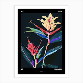 No Rain No Flowers Poster Celosia 2 Art Print