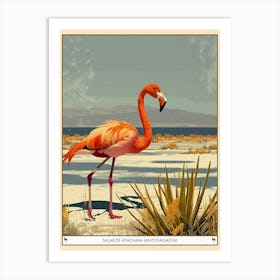 Greater Flamingo Salar De Atacama Antofagasta Tropical Illustration 2 Poster Affiche