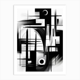 Elegance Abstract Black And White 2 Art Print