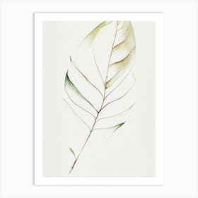 Vanilla Leaf Minimalist Watercolour 2 Art Print