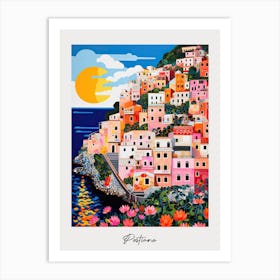 Poster Of Postiano, Italy, Illustration In The Style Of Pop Art 3 Art Print