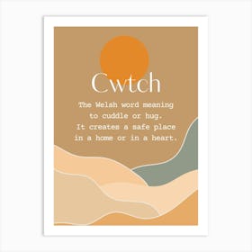 Welsh Cwtch Orange Sunset Art Print