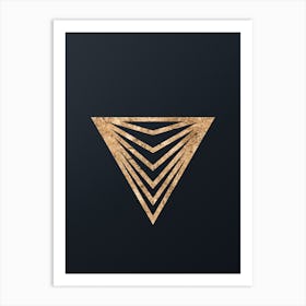 Geometric Gold Glyph Abstract on Dark Teal n.0483 Art Print