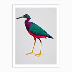 Green Heron 2 Origami Bird Art Print