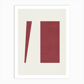 ABSTRACT MINIMALIST GEOMETRY - RED Art Print