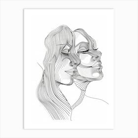 Women Portraits In Line 3 Art Print