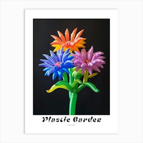 Bright Inflatable Flowers Poster Cornflower Art Print