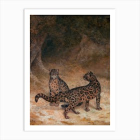 Vintage Leopards Art Print