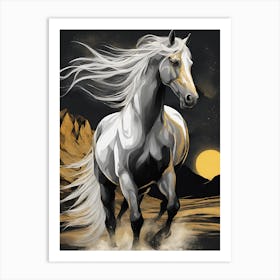 Arabian horse in the desert Art Print