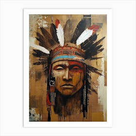 Harmony in Hues: Brushstrokes of Native American Soul Art Print