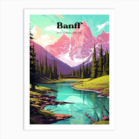 Banff National Park Canada Backpacking Travel Art  Art Print