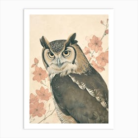 Philipine Eagle Owl Japanese Painting 1 Art Print