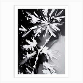 Fragile, Snowflakes, Black & White 1 Art Print