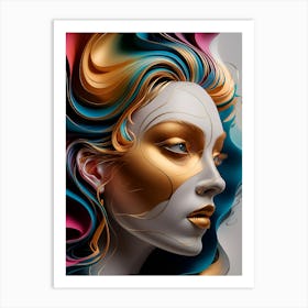 Abstract Portrait Of A Woman 7 Art Print