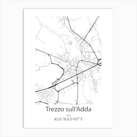 Trezzo Sull Adda,Italy Minimalist Map Poster