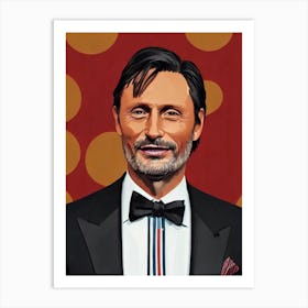 Mads Mikkelsen Illustration Movies Art Print