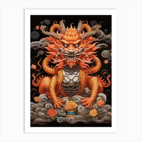 Chinese Dragon Symbolism Illustration 1 Art Print