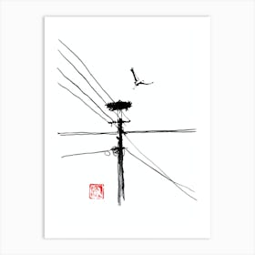 Flying Storke Art Print