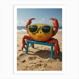 Crab With Sunglasses Art Print