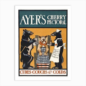 Vintage Ayer S Cherry Pectoral Poster, Edward Penfield Art Print