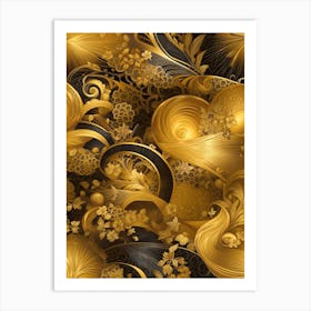 Gold Wallpaper Art Print