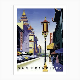 San Francisco, Street In Chinatown Art Print