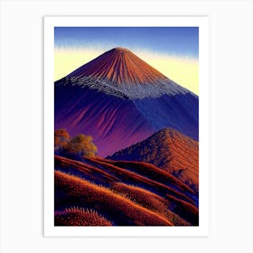 Bromo Tengger Semeru National Park Indonesia Pointillism Art Print