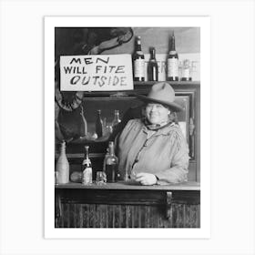 Cowgirl Bartender, Western Aesthetic, Bar Cart Decor, Vintage Black and White Old Photo Art Print