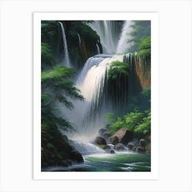 Shifen Waterfall, Taiwan Peaceful Oil Art  (1) Art Print