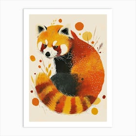 Yellow Red Panda 2 Art Print