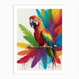 Parrot On A Branch 1 Art Print